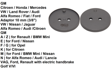 Adaptador de reinicio del piston de freno 0 para GM