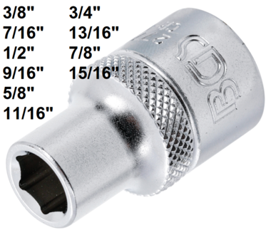 Llave de vaso hexagonal entrada 12,5 mm (1/2)