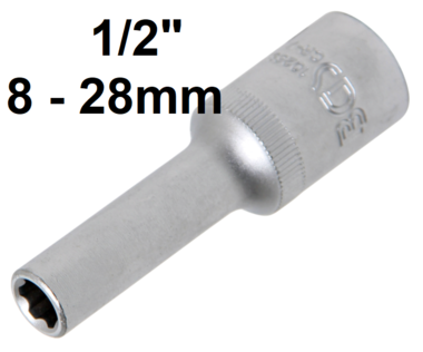 Llave de vaso Super Lock, larga entrada (1/2) 8-28mm