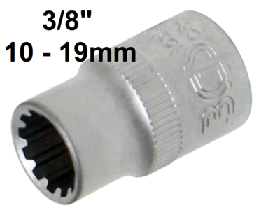 Llave de vaso Gear Lock entrada (3/8) 10-19mm