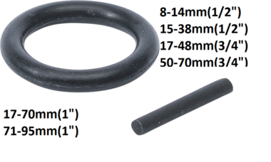 Juego de junta torica y pasador de bloqueo 12,5 mm (1/2)