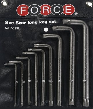 Juego de llave Torx largo macho de 9 codos