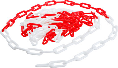 Cadena de cierre rojo- blanco plastico 5 m