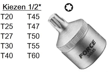 Tapas Torx Bit 1/2 (una pieza)