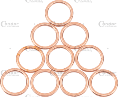 Anillos de cobre, M13 para nº 5368 y 5369-13 10 piezas