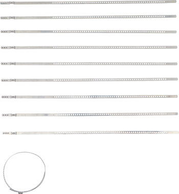 Juego de abrazaderas de manguitos de ejes acero inoxidable 7 mm 50 - 120 mm 10 piezas