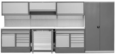 Mueble taller 4,4m con armario y carro portaherramientas