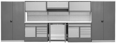 Mueble taller 5,5m con 2 armarios y carro portaherramientas