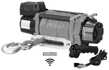 Cabrestante 12V 8164 kg 22m cable sintetico mando a distancia inalambrico