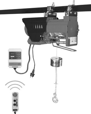 Polipasto de cable 230 V con mando a distancia inalambrico