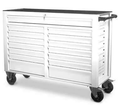 Carro de herramientas ancho 15 cajones - blanco