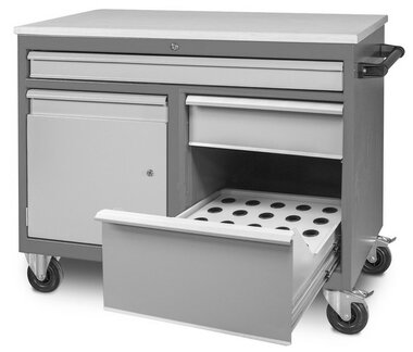 Mesa de trabajo movil 3 cajones 1 armario incl. porta conos ISO40