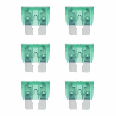 Fusibles de cuchilla verde estandar de 30 A  6 piezas