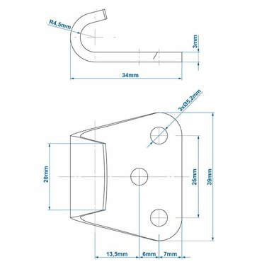 Contraparte para cerradura de tension SPP Z-11A