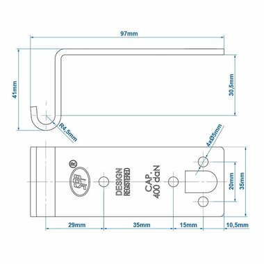 Contraparte para cerradura de tension SPP Z-07