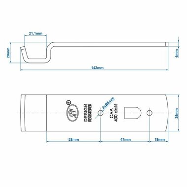 Contraparte para cerradura de tension SPP Z-01A