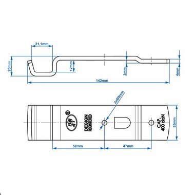 Contraparte para cerradura de tension SPP Z-02A