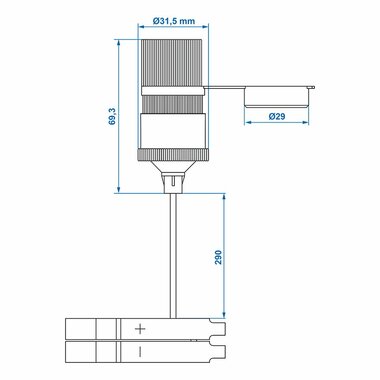 Toma de encendedor de cigarrillos con pinzas de bateria 12V 24V-16A