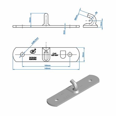 Contraparte para cerradura de tension SPP Z-03