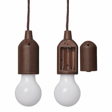 Lampara retro motivo madera con cordon 90cm