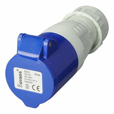 Clavija de contraste CEE 16A carcasa desmontable azul blanco