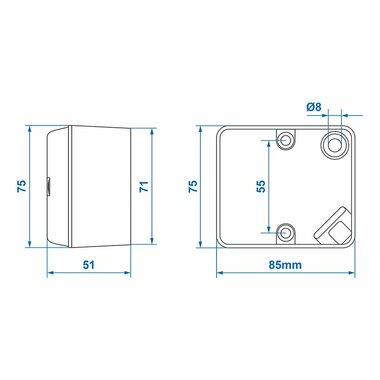 Luz antiniebla trasera 75x85mm
