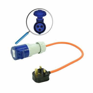 Cable de extension de 40 cm desde el enchufe del Reino Unido al CEE