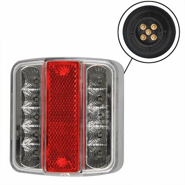 Luz trasera 4 funciones 98x105mm 14LED con conector EC de 5 pines