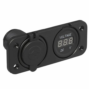 Kit de empotrar: voltimetro 6-30V + puerto USB doble tipo A 2x2100mA