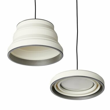 Lampara colgante LED plegable de silicona blanca de 15 cm de diametro.