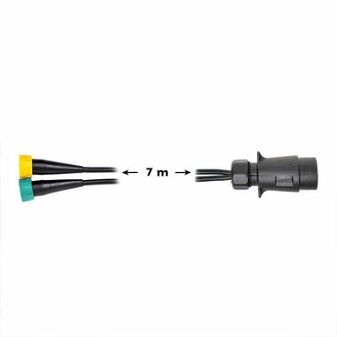 Juego de cables de 7 m con enchufe de 7 pines y conector de 2x 5 pines