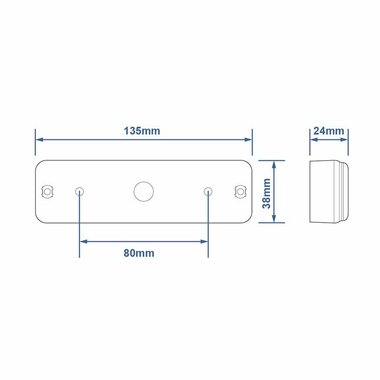 Luz trasera 12 24V 3 funciones 135x38mm LED con soporte negro