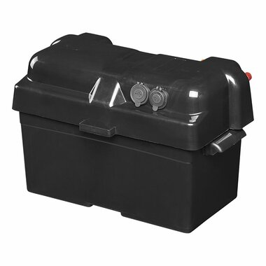 Caja de bateria 35x18x20cm 2x USB - 1x toma 12V - Voltimetro