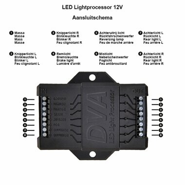 Procesador de luz LED 12V para remolques