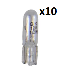 Bombilla para coche 12V 1 2W T5 W2x4 6d x10 pieza