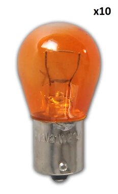 Bombilla amarilla para coche de 12V 21W BA15s x10 pieza