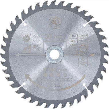 Hoja de sierra circular con puntas de carburo diametro 180 x 30 x 2,5 mm 40 dientes