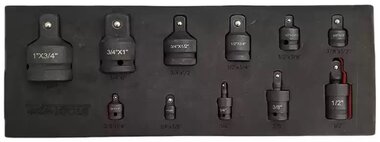 Conjunto de 11 adaptadores y Choque de cardan