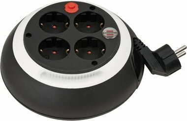 Enrollacables CL-S 4-tomas negro blanco 3m H05VV-F 3G1,5