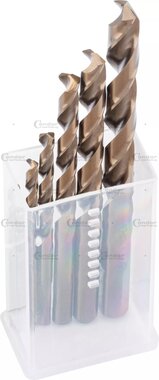 Juego de brocas espirales para agujeros huecos 7 piezas HSS-E Cobalto 5%, 2,5-10,2 mm