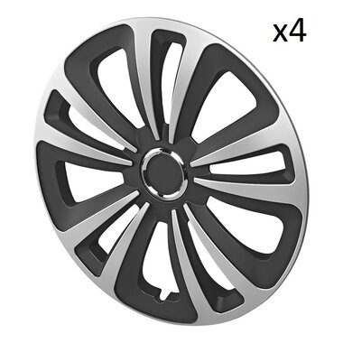 Cubierta de rueda Terra plata negro 14 pulgadas x4 piezas