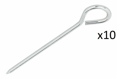Estaca de tienda de aluminio de 19 cm con ojot x10 stuks