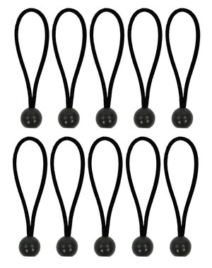 Tensor elastico para tienda de campana de 15 cm con bola de plastico - juego de 10 piezas