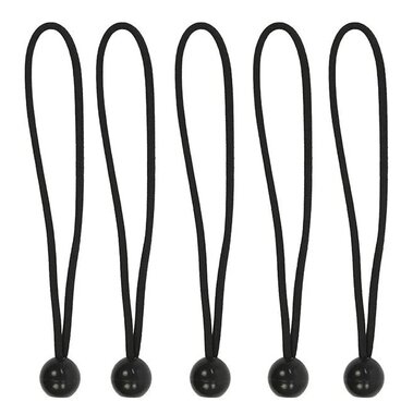 Tensor elastico para tienda de campana de 25 cm con bola de plastico - juego de 5 piezas