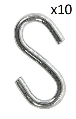 Gancho en forma de S de 4 mm de diametro (4 4 x 2 1 cm) x10 piezas