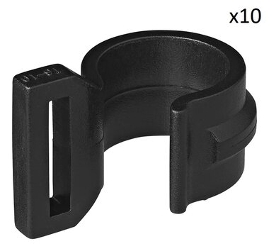 Clip para poste de tienda de campana de 20-25 mm con ranura negra x10 stuks