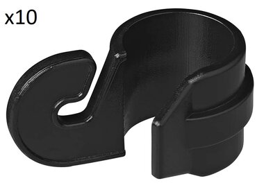 Clip para poste de tienda de campana de 19-22 mm con gancho x10 stuks