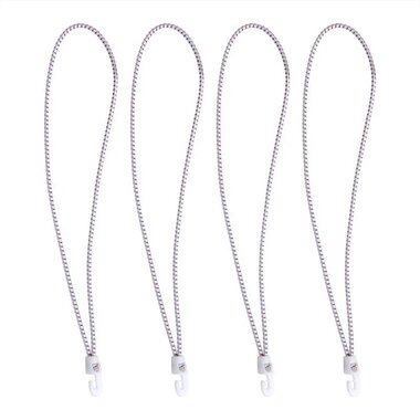 Amarre de vela con ganchos de nailon  4 piezas en bolsa  35 cm  color blanco