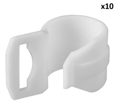Tent clip 20-25mm with slot white x10 piezas