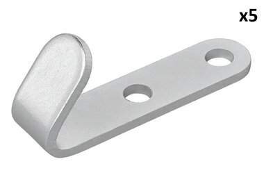 Gancho atornillable metal 52 x 13 x 2 mm x5 piezas